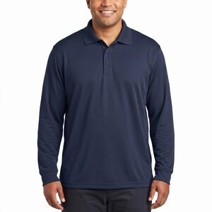 Core365 Mens Navy Blue Long Sleeve Performance Polo Shirt 88192 XL NWT